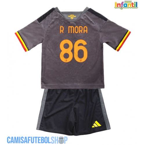 Camisa de time de futebol AS Roma Rodrigo Mora #86 Replicas 3º Equipamento Infantil 2026-27 Manga Curta (+ Calças curtas)